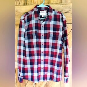 Goodthreads Flannel Herringbone Shirt Men's Sz XL Plaid Slim Button Down C-2